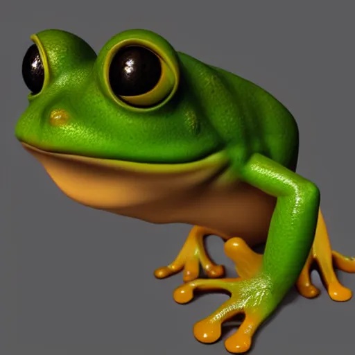 Image similar to 3 d render of a frog head