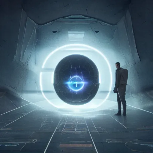 Image similar to centered rule of thirds 5 0 mm film still of the hyperintelligent technological singularity soul, 3 d render octane, sharp focus, art by greg rutkowski
