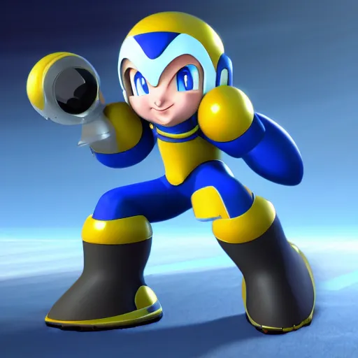 Prompt: Chonkers Megaman unreal engine render