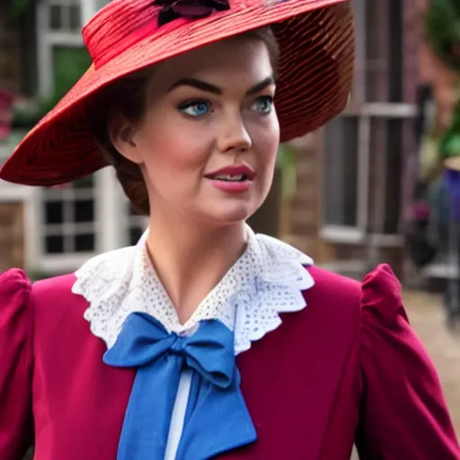 Image similar to a still of Kate Upton as Mary Poppins in the film Mary Poppins, high definition