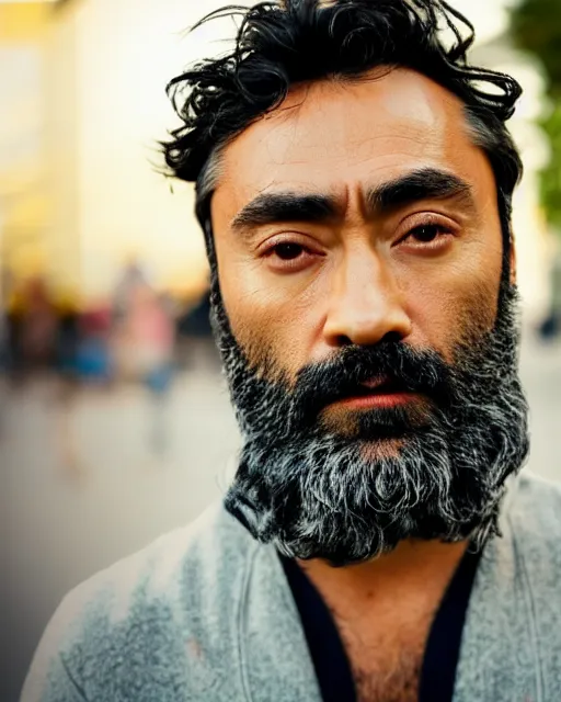 Prompt: A photo of Taika Waititi , highly detailed, trending on artstation, bokeh, 90mm, f/1.4