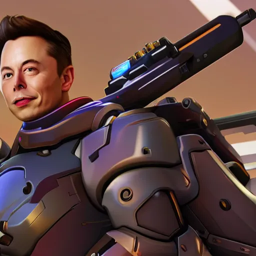 Image similar to Elon Musk as a character from Overwatch