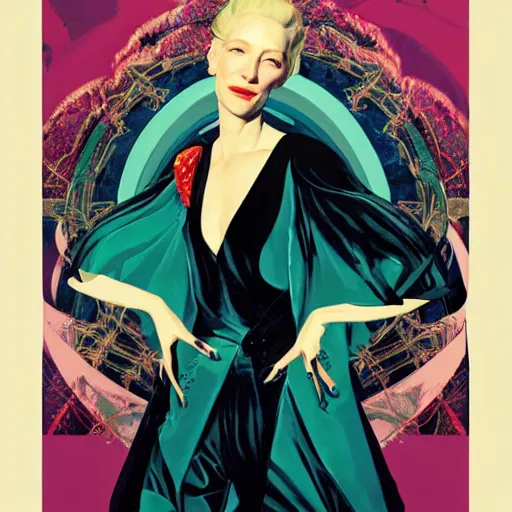 Image similar to cate blanchett, by Sachin Teng + Karol Bak + Rolf Armstrong