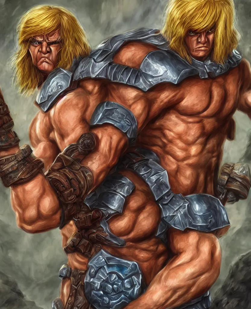 Prompt: photorealistic he-man