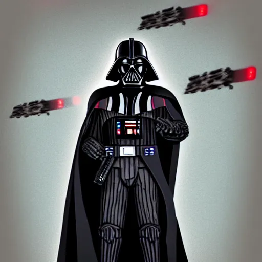 Prompt: Darth Vader in the style of Cowboy Bebop