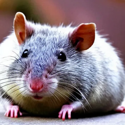 Prompt: a cute fat rat