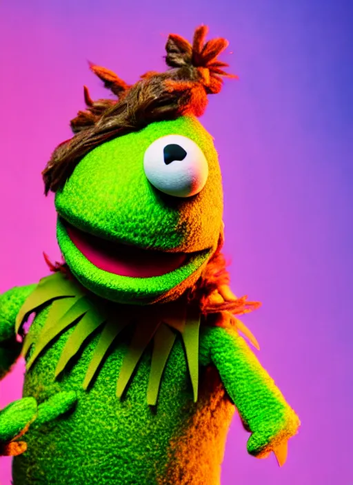 Image similar to studio portrait still of muppet thor from avengers infinity war as a muppet muppet as a muppet, 8 k, studio lighting, key light,