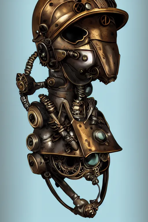 Image similar to steampunk helmet fantasy art mask robot ninja stylized digital illustration sharp focus, elegant intricate digital painting artstation concept art global illumination ray tracing advanced technology chaykin howard and campionpascale and cooke darwyn and davis jack