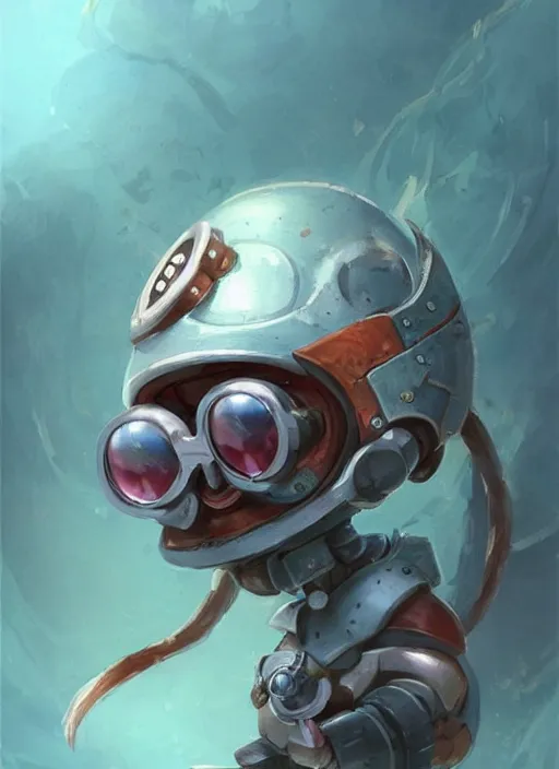 Prompt: cute little anthropomorphic cleaner shrimp sealer wearing light goggles, tiny, small, miniature animal, baby animal, short, pale blue armor, cute and adorable, pretty, beautiful, DnD character art portrait, matte fantasy painting, DeviantArt Artstation, by Jason Felix by Steve Argyle by Tyler Jacobson by Peter Mohrbacher, cinematic lighting