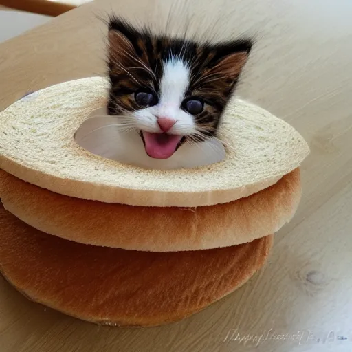 Prompt: kitten sandwish, hyper detailed