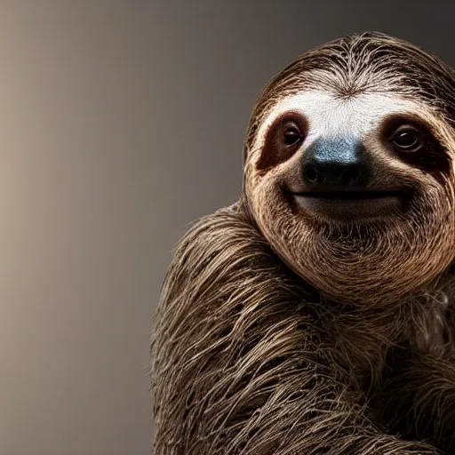 Image similar to Portrait of a sloth with translucent skin, visible muscles and veins and arteries and bones and spines and nerves, beautiful detailed intricate insanely detailed octane render, 8k artistic photography, photorealistic, chiaroscuro, by David Cronenberg, Raphael, Caravaggio