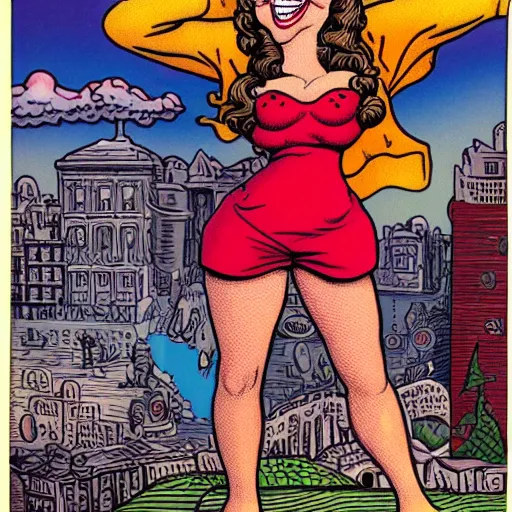 Image similar to caricature of Amouranth by R. Crumb