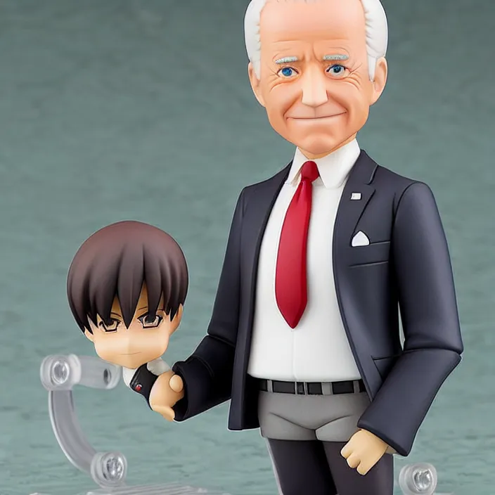 Image similar to an anime nendoroid figurine of Joe Biden, fantasy, figurine , product photo