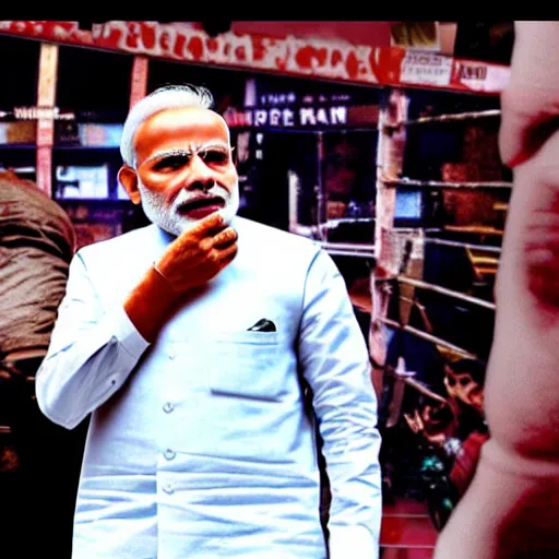 Prompt: narendra modi in fight club, 8 k