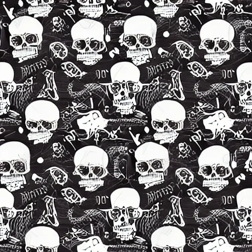 Prompt: old school, retro vintage doodle tattoo seamless pattern. rose, skull, knife. - h 6 4 - w 8 9 6