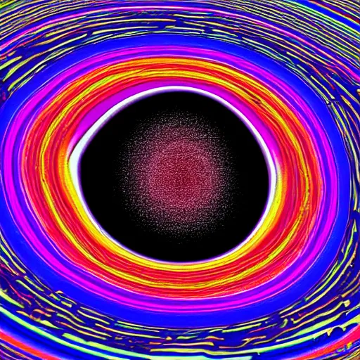 Prompt: a black hole, psychedelic colors