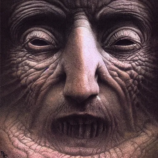 Image similar to Selfie by Zdzislaw Beksinski, 4k detailed art