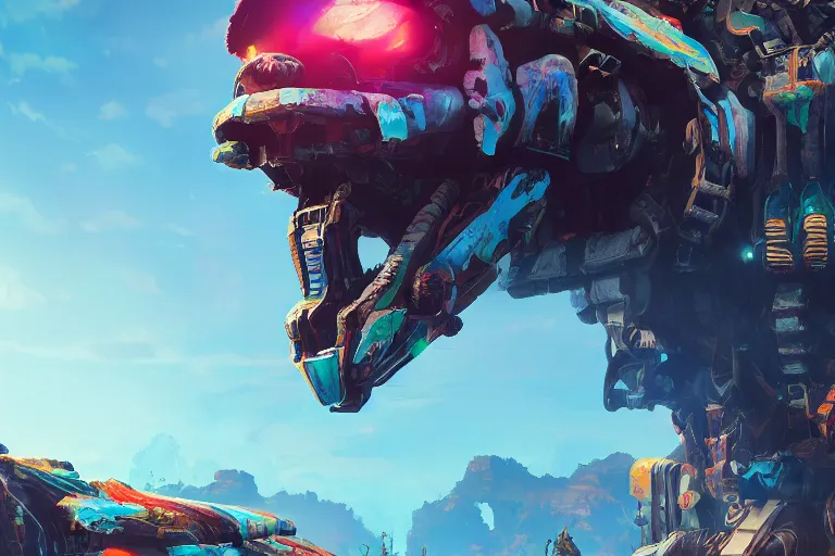 Image similar to sunwing machine mecanical creature robot of horizon forbidden west horizon zero dawn bioluminiscence global illumination ray tracing hdr fanart arstation by ian pesty and alena aenami artworks in 4 k
