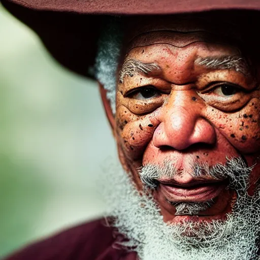 Prompt: morgan freeman starring as gandalf in lord of the rings, ( eos 5 ds r, iso 1 0 0, f / 8, 1 / 1 2 5, 8 4 mm, postprocessed, crisp face, facial features )