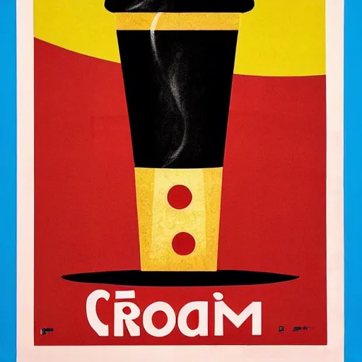 Prompt: soviet propaganda poster of an ice cream cone