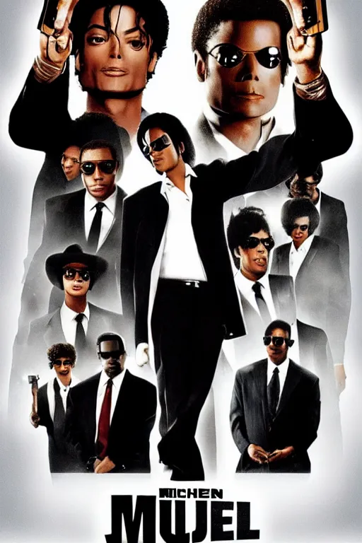 Image similar to 2006 Michael Jackson with short hair in Men in Black movie poster