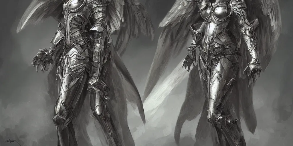 Prompt: woman angel in armor, concept art, high detail, digital art