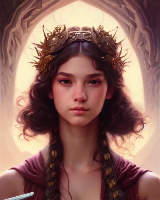 Image similar to a very very beautiful wonderful teen, fantasy character portrait, ultra realistic, concept art, intricate details, highly detailed by james bamaruan jia and mandy jurgens and artgerm and william adolphe bouguereau and frank frazetta