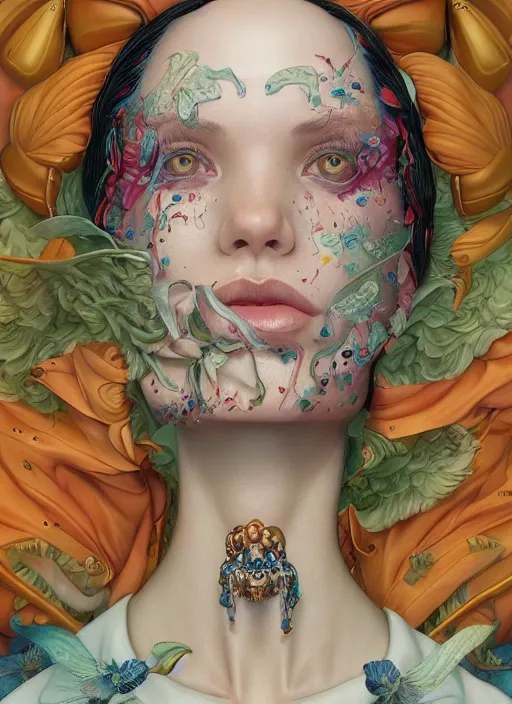 Prompt: fashion portrait :: by Martine Johanna and Simon Stålenhag and Chie Yoshii and Casey Weldon :: ornate, dynamic, particulate, rich colors, intricate, harper's bazaar, elegant, highly detailed, centered, artstation, smooth, sharp focus, octane render, 3d