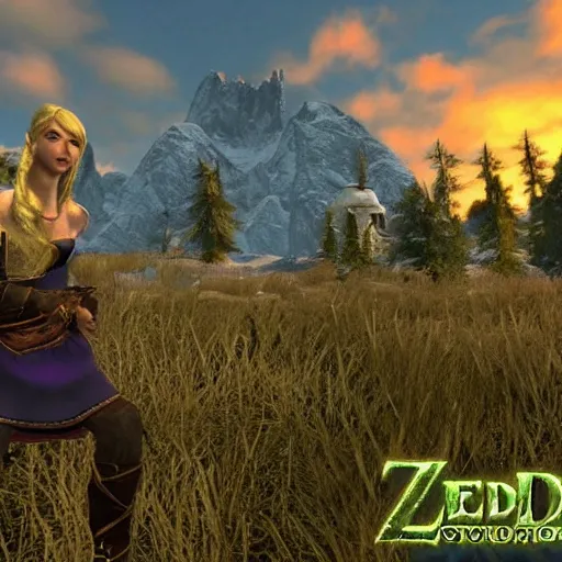 Prompt: Zelda in Skyrim 4K quality super realistic
