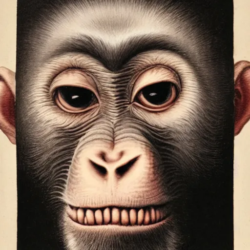 Prompt: a portrait of a monkey covered with pox, hives, bumps, highly detailed