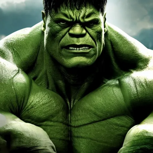 Image similar to dwayne johnson as hulk, marvel cinematic universe, mcu, 4 k, raw, unedited, green skin, symmetrical balance, in - frame,