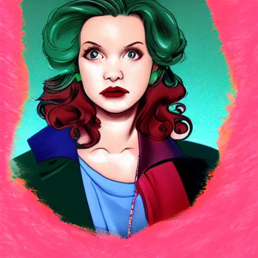 Image similar to heather chandler, heathers ( 1 9 8 9 ), beautiful fanart, deviantart, digital art, red hair, mean, beautiful, dangerous