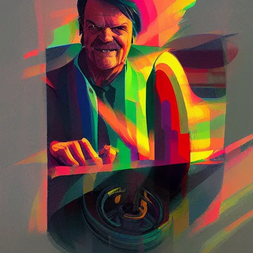 Image similar to 🌈 abstract motorcycle engine portrait of jack nicholson by atey ghailan and edward hopper