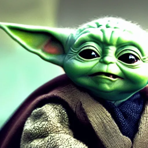 Prompt: Baby Yoda as Batman 4K quality super realistic