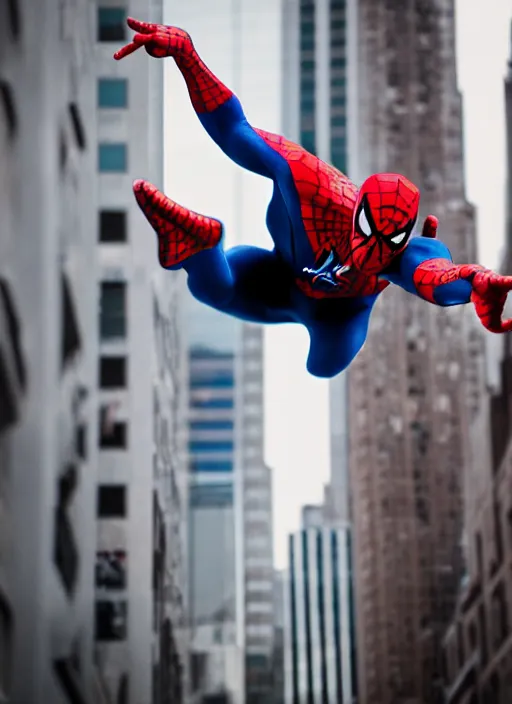 Image similar to photo of spiderman ,realistic 35mm, f/1.4, Golden Hour light, ,