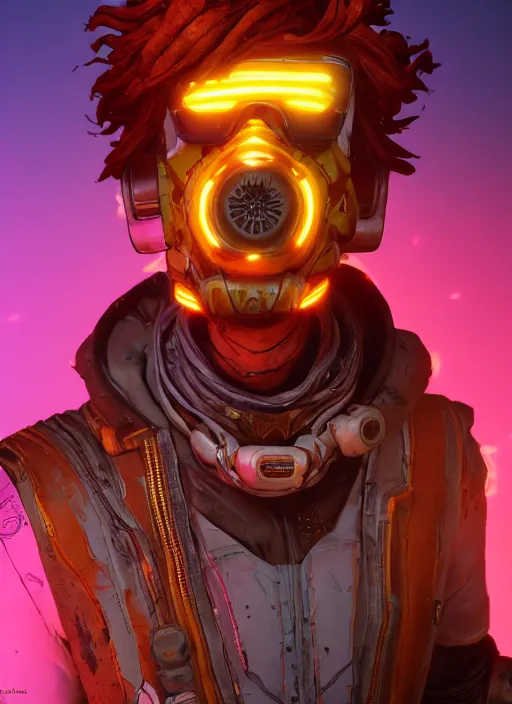 Prompt: glowwave portrait of curly orange hair man from borderlands 3, au naturel, hyper detailed, digital art, trending in artstation, cinematic lighting, studio quality, smooth render, unreal engine 5 rendered, octane rendered, art style by klimt and nixeu and ian sprigger and wlop and krenz cushart.