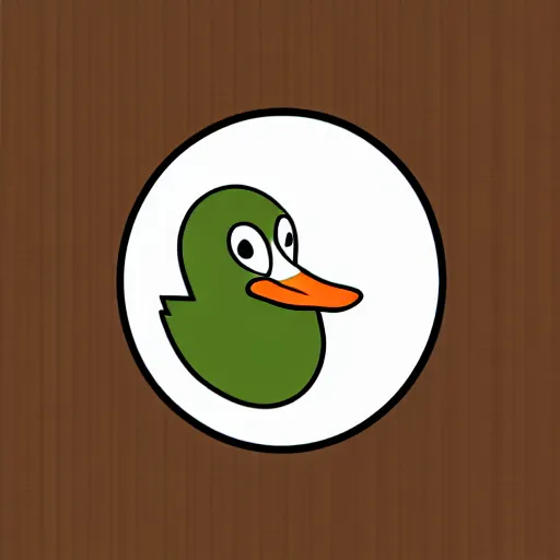 Image similar to twitch chat emote version of a duck, simple white background