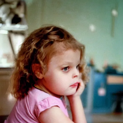 Image similar to 50 year old woman looking at her daughter, vintage photograph 35mm film, 1990s