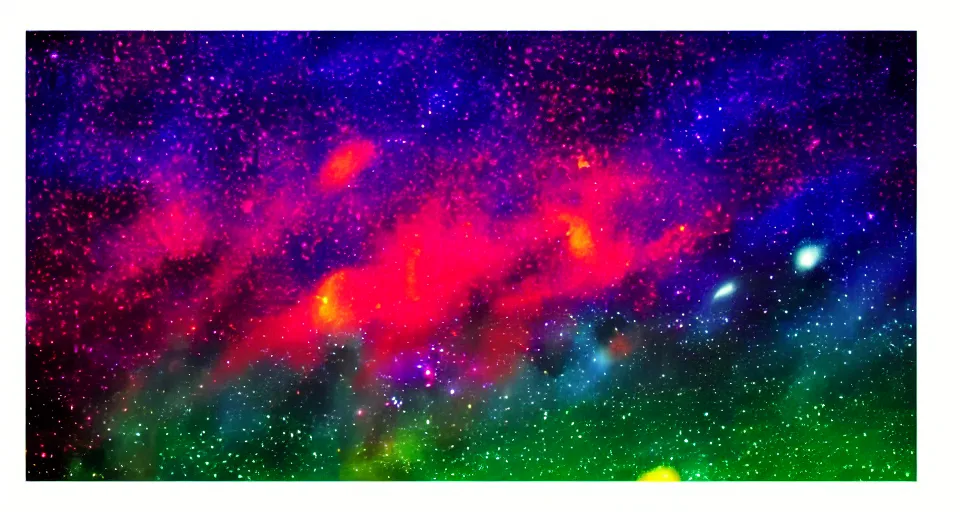Image similar to galactic landscape surrounded with spiriling sparkling light - lime - green crystals and galaxies, fez color pallet, trending on artstation