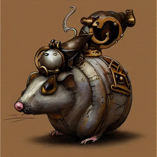 Image similar to an ashigaru steampunk mouse by brian froud and greg rutkowski