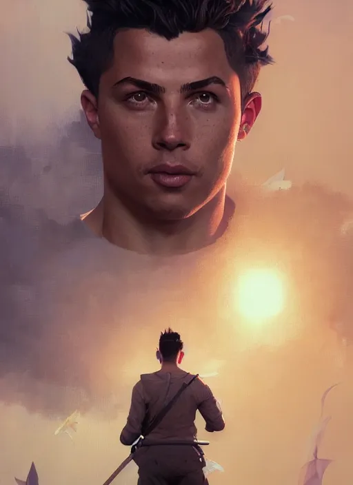 Image similar to highly detailed portrait of ronaldo luis nazario de lima, stephen bliss, unreal engine, fantasy art by greg rutkowski, loish, rhads, ferdinand knab and lois van baarle, ilya kuvshinov, rossdraws, tom bagshaw, alphonse mucha, global illumination, detailed and intricate environment