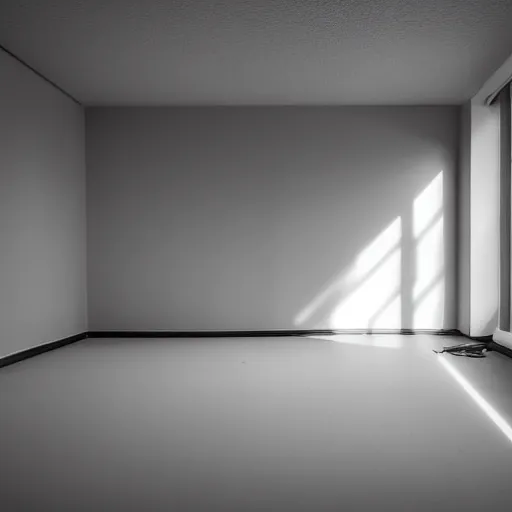 Prompt: empty room, dramatic lighting, photo by wiliam egglestone