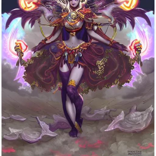 Image similar to a beautiful goddess of destruction by Jun Yung Shin