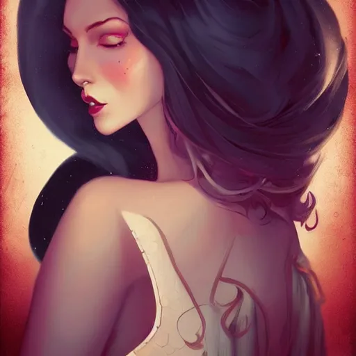 Image similar to a retro pinup by charlie bowater and anna dittmann and olivia de berardinis.