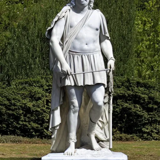 Image similar to Boris Johnson as michaelangelos David statue