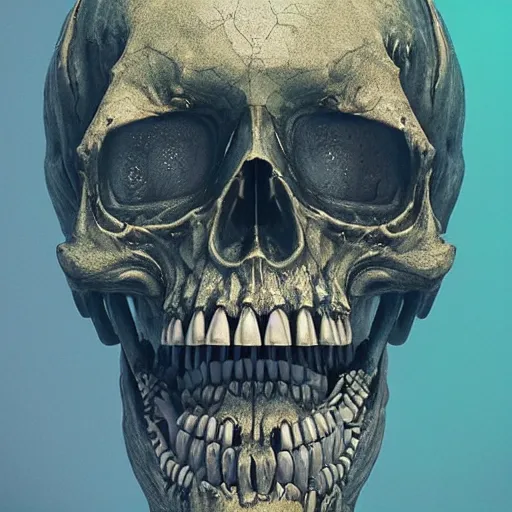 Image similar to portrait_of_a_melting_skull._intricate_abstract._intricate_artwork._by_Tooth_Wu_wlop_beeple_dan_mumford._octane_render_trending_on_artstat