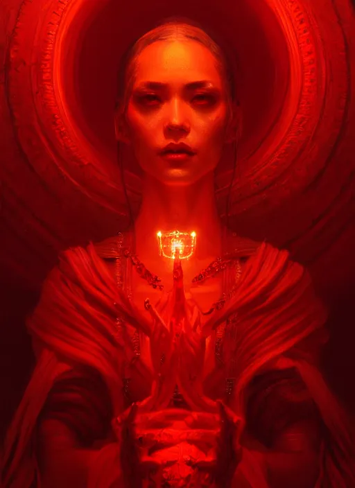 Prompt: portrait of the god of blood and her cultists, intricate, elegant, glowing lights, highly detailed, digital painting, artstation, concept art, smooth, sharp focus, illustration, art by wlop, mars ravelo and greg rutkowski