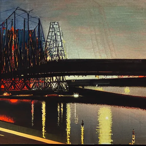 Image similar to night scene future bridge by arai yoshimune