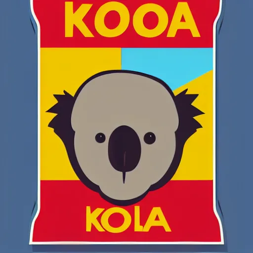 Prompt: Propaganda poster of dictator koala, sticker, highly detailed, colorful, illustration, smooth and clean vector curves, no jagged lines, vector art, smooth