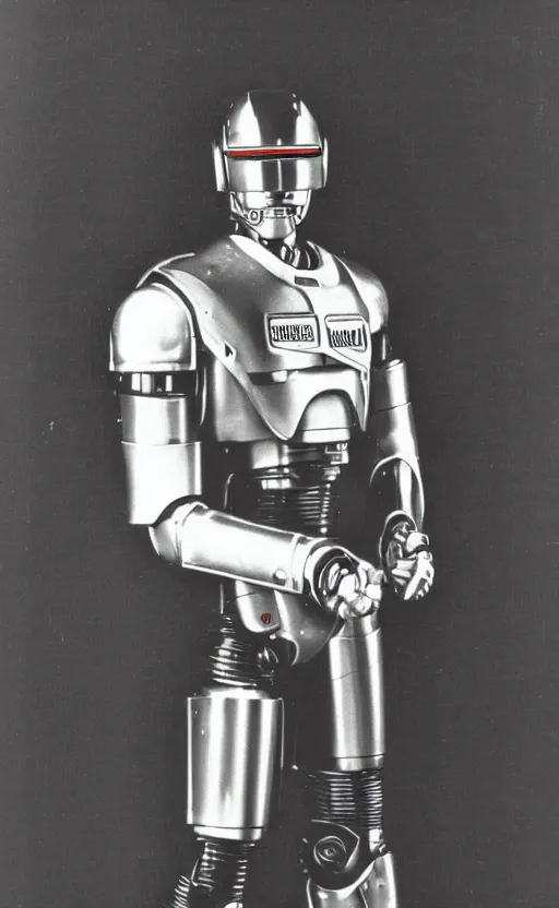 Image similar to robocop 1 9 8 0 high school yearbook senior photo